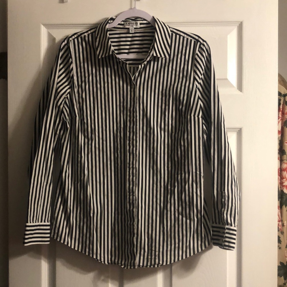 Express ladies striped button up